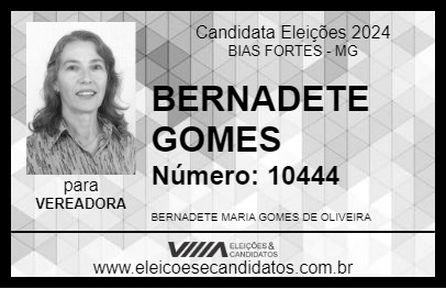 Candidato BERNADETE GOMES 2024 - BIAS FORTES - Eleições