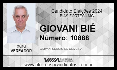 Candidato GIOVANI BIÉ 2024 - BIAS FORTES - Eleições