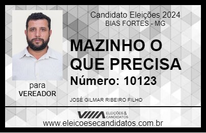 Candidato MAZINHO O QUE PRECISA 2024 - BIAS FORTES - Eleições