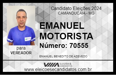 Candidato EMANUEL MOTORISTA 2024 - CAMANDUCAIA - Eleições