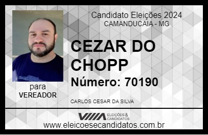 Candidato CEZAR DO CHOPP 2024 - CAMANDUCAIA - Eleições