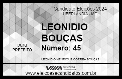 Candidato LEONIDIO BOUÇAS 2024 - UBERLÂNDIA - Eleições