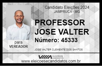 Candidato PROFESSOR JOSE VALTER 2024 - JAMPRUCA - Eleições