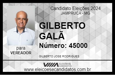 Candidato GILBERTO GALÃ 2024 - JAMPRUCA - Eleições