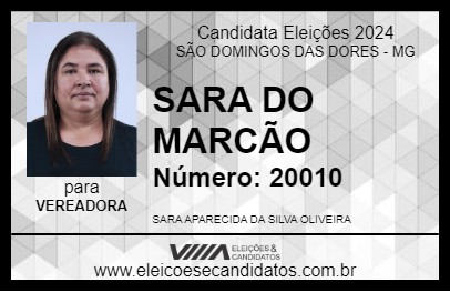 Candidato SARA DO MARCÃO 2024 - SÃO DOMINGOS DAS DORES - Eleições