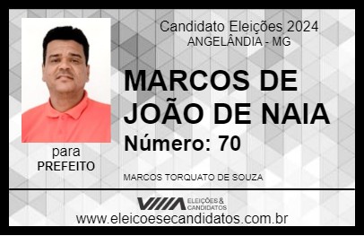 Candidato MARCOS DE JOÃO DE NAIA 2024 - ANGELÂNDIA - Eleições