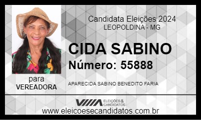 Candidato CIDA SABINO 2024 - LEOPOLDINA - Eleições