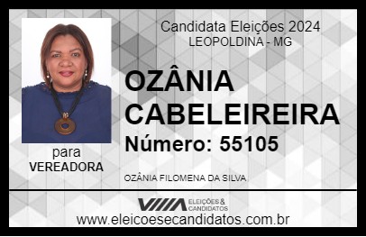 Candidato OZÂNIA CABELEIREIRA 2024 - LEOPOLDINA - Eleições