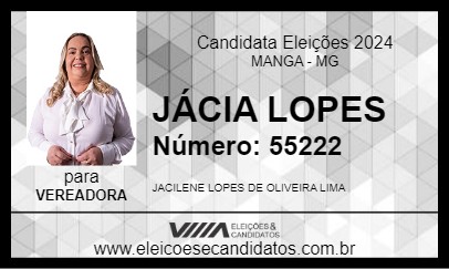 Candidato JÁCIA LOPES 2024 - MANGA - Eleições