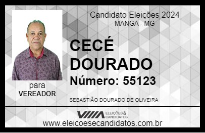 Candidato CECÉ DOURADO 2024 - MANGA - Eleições