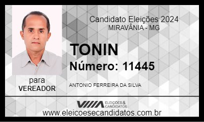 Candidato TONIN 2024 - MIRAVÂNIA - Eleições