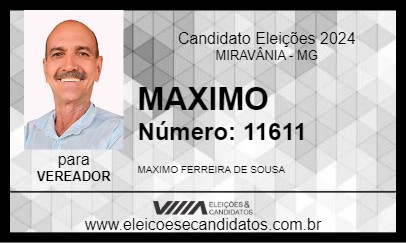 Candidato MAXIMO 2024 - MIRAVÂNIA - Eleições