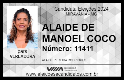 Candidato ALAIDE DE MANOEL COCO 2024 - MIRAVÂNIA - Eleições