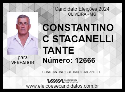 Candidato CONSTANTINO C STACANELLI TANTE 2024 - OLIVEIRA - Eleições