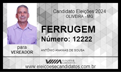 Candidato FERRUGEM 2024 - OLIVEIRA - Eleições