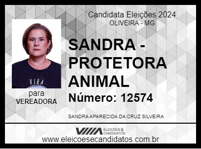 Candidato SANDRA - PROTETORA ANIMAL 2024 - OLIVEIRA - Eleições