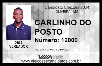 Candidato CARLINHO DO POSTO 2024 - OLIVEIRA - Eleições