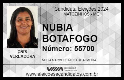 Candidato NUBIA BOTAFOGO 2024 - MATOZINHOS - Eleições