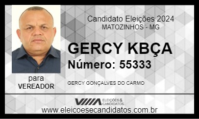 Candidato GERCY KBÇA 2024 - MATOZINHOS - Eleições