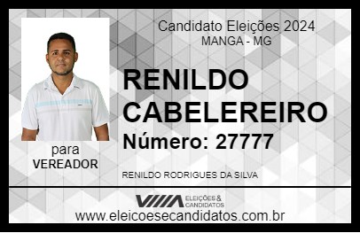 Candidato RENILDO CABELEREIRO 2024 - MANGA - Eleições