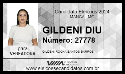 Candidato GILDENI DIU 2024 - MANGA - Eleições