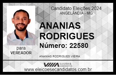 Candidato ANANIAS RODRIGUES  2024 - ANGELÂNDIA - Eleições