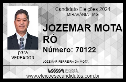 Candidato JOZEMAR MOTA  RÓ 2024 - MIRAVÂNIA - Eleições