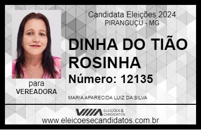 Candidato DINHA DO TIÃO ROSINHA 2024 - PIRANGUÇU - Eleições