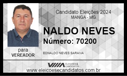 Candidato NALDO NEVES 2024 - MANGA - Eleições