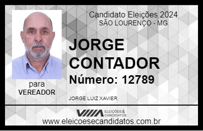 Candidato JORGE CONTADOR 2024 - SÃO LOURENÇO - Eleições