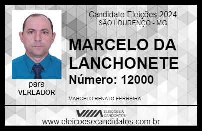 Candidato MARCELO DA LANCHONETE 2024 - SÃO LOURENÇO - Eleições