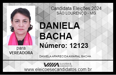 Candidato DANIELA BACHA 2024 - SÃO LOURENÇO - Eleições