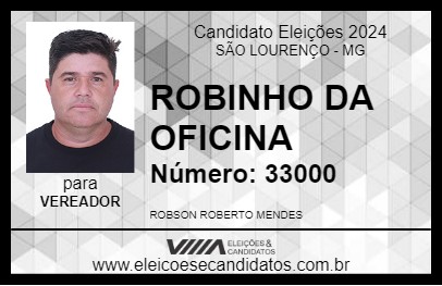 Candidato ROBINHO DA OFICINA 2024 - SÃO LOURENÇO - Eleições