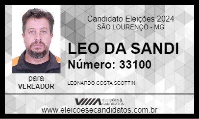 Candidato LEO DA SANDI 2024 - SÃO LOURENÇO - Eleições