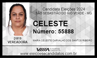 Candidato CELESTE 2024 - SÃO SEBASTIÃO DO RIO VERDE - Eleições