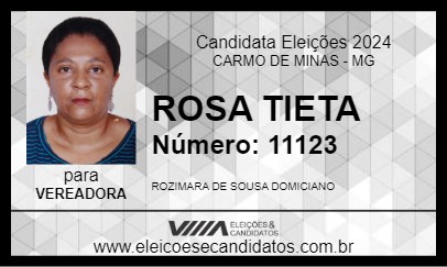 Candidato ROSA TIETA 2024 - CARMO DE MINAS - Eleições