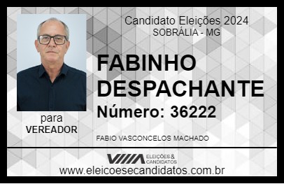 Candidato FABINHO DESPACHANTE 2024 - SOBRÁLIA - Eleições