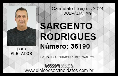 Candidato SARGENTO RODRIGUES 2024 - SOBRÁLIA - Eleições