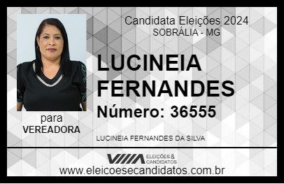 Candidato LUCINEIA FERNANDES 2024 - SOBRÁLIA - Eleições