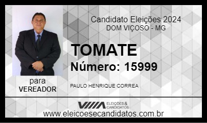 Candidato TOMATE 2024 - DOM VIÇOSO - Eleições