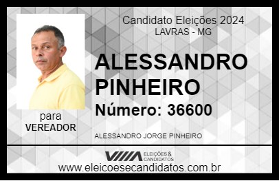 Candidato ALESSANDRO PINHEIRO 2024 - LAVRAS - Eleições