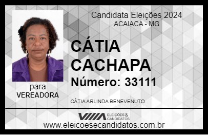 Candidato CÁTIA CACHAPA 2024 - ACAIACA - Eleições