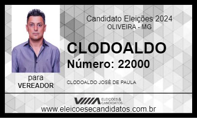 Candidato CLODOALDO 2024 - OLIVEIRA - Eleições