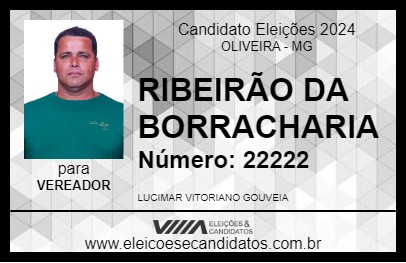 Candidato RIBEIRÃO DA BORRACHARIA  2024 - OLIVEIRA - Eleições