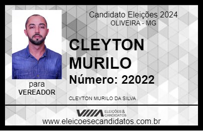 Candidato CLEYTON MURILO 2024 - OLIVEIRA - Eleições