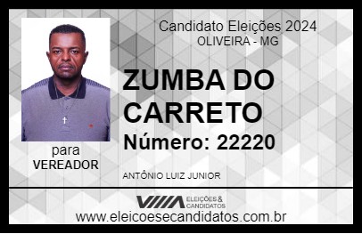 Candidato ZUMBA DO CARRETO 2024 - OLIVEIRA - Eleições