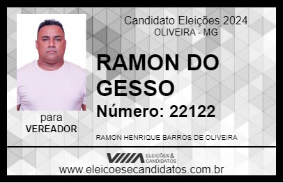 Candidato RAMON DO GESSO 2024 - OLIVEIRA - Eleições