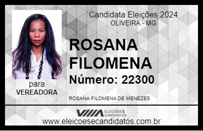 Candidato ROSANA FILOMENA  2024 - OLIVEIRA - Eleições