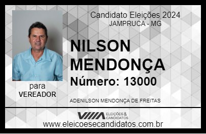 Candidato NILSON MENDONÇA 2024 - JAMPRUCA - Eleições