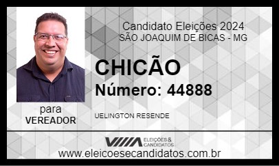 Candidato CHICÃO 2024 - SÃO JOAQUIM DE BICAS - Eleições